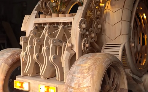 Megdöbbentő időgépnek néz ki a fából készült mesterséges intelligencia-autó